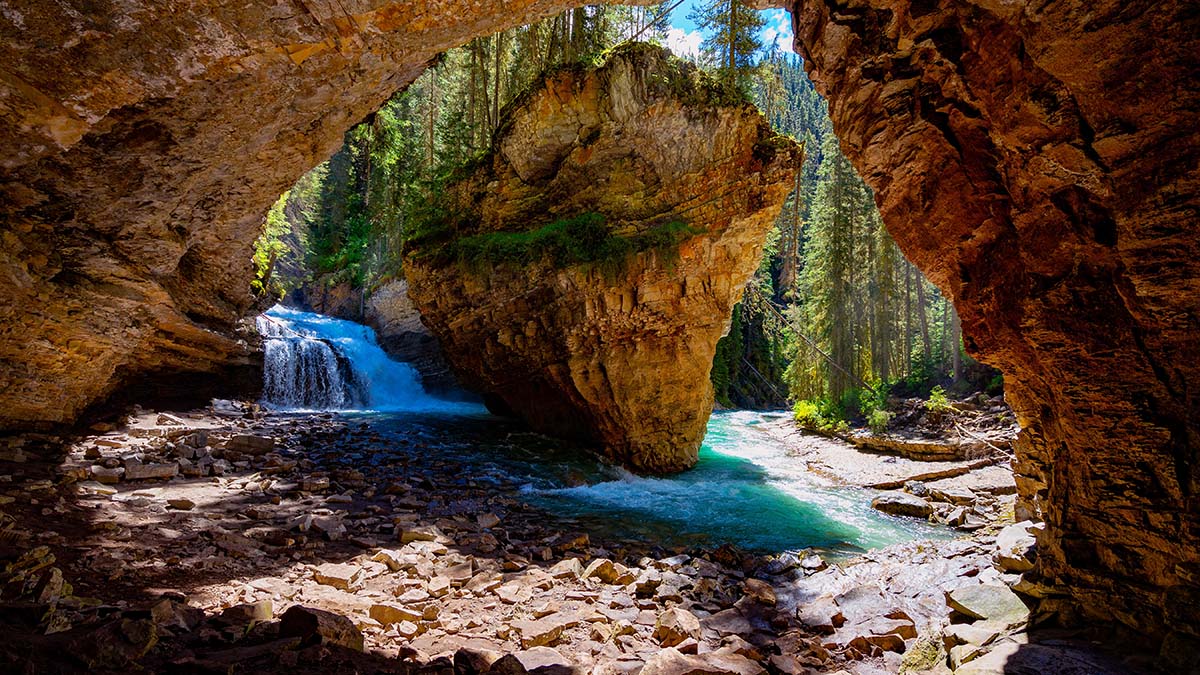 Hike Johnston Canyon for spectacular scenery.