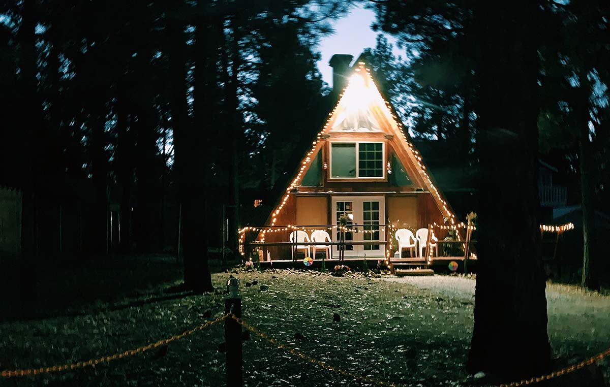 Discover a cabin in the woods.
