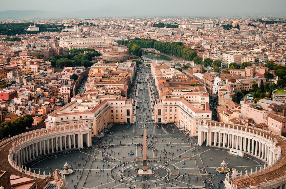 Overhead view of the Vatican City